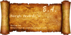 Bergh András névjegykártya