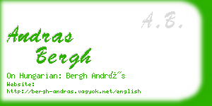 andras bergh business card